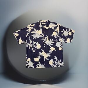 Mens Tommy Bahama Floral Hawaiian‎ Button Up Shirt Size XL Short Sleeve
